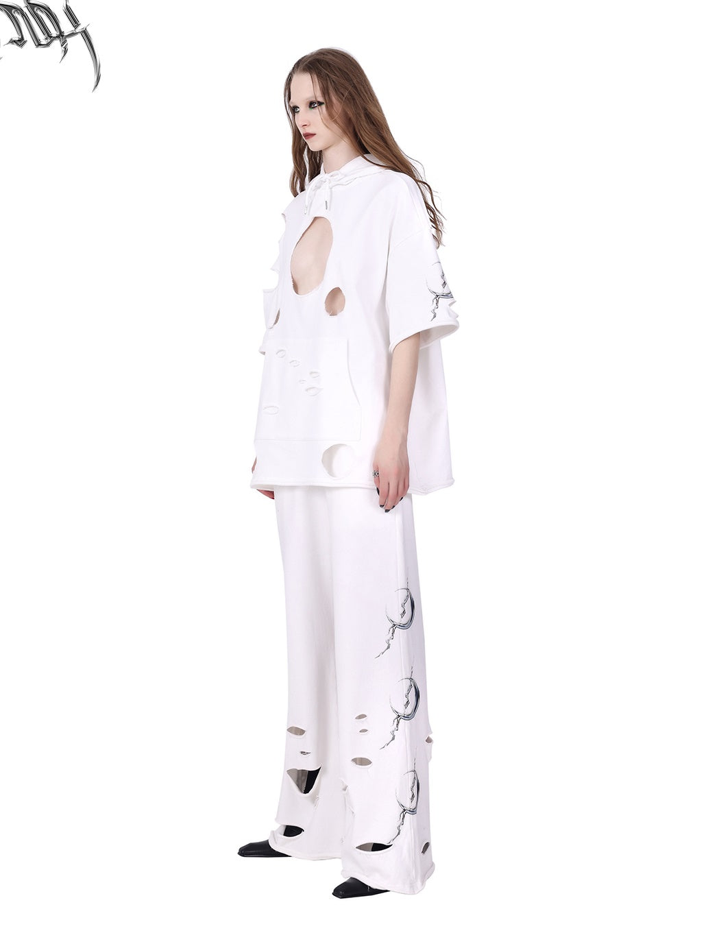 Hoodie à sweat à manches courtes du trou du trou