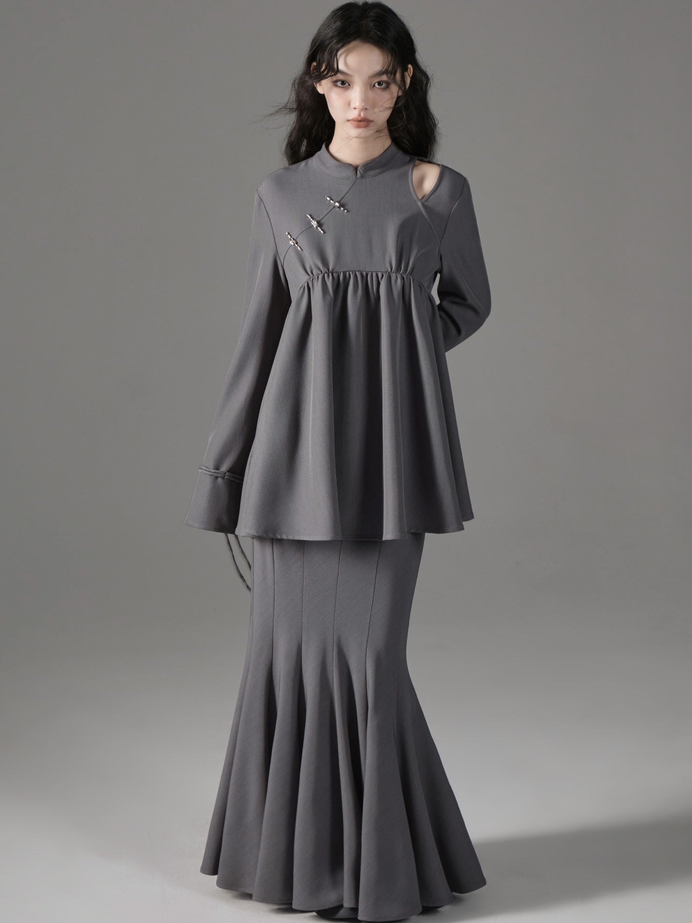 MAO -Kragenschaltschalttop- und Meerjungfrau -Rock