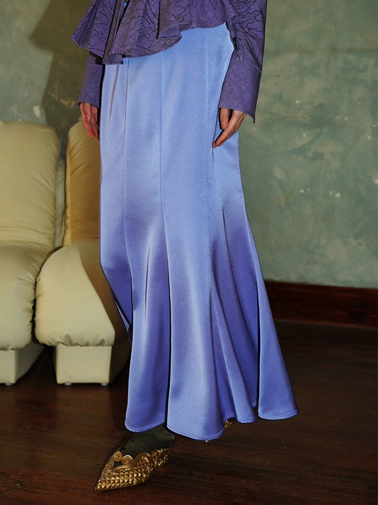 Satin Slim Long Mermaid Skirt