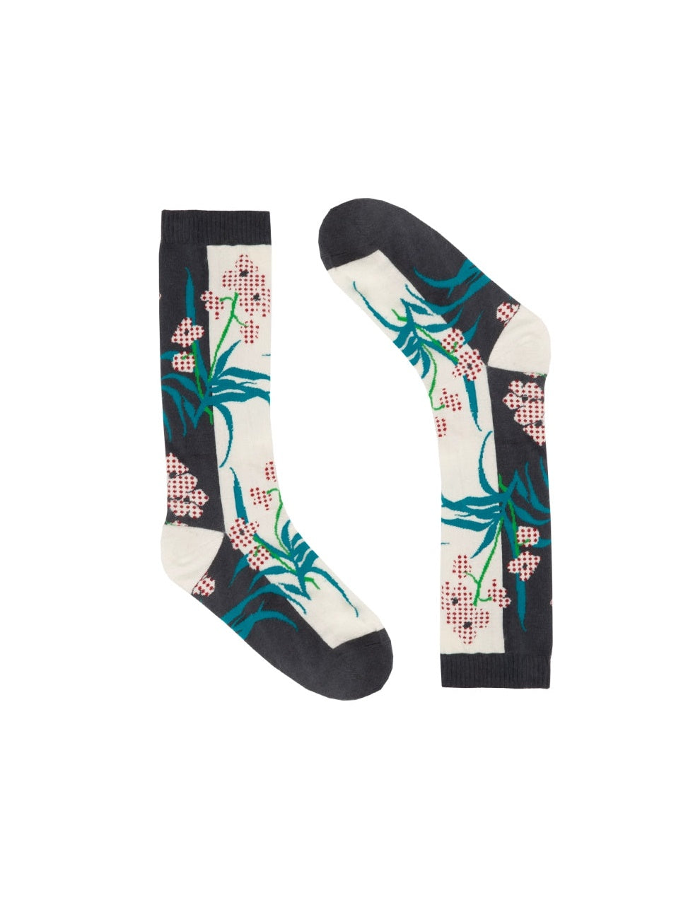 Phalaenopsis Jacquard Mid-calf Socks