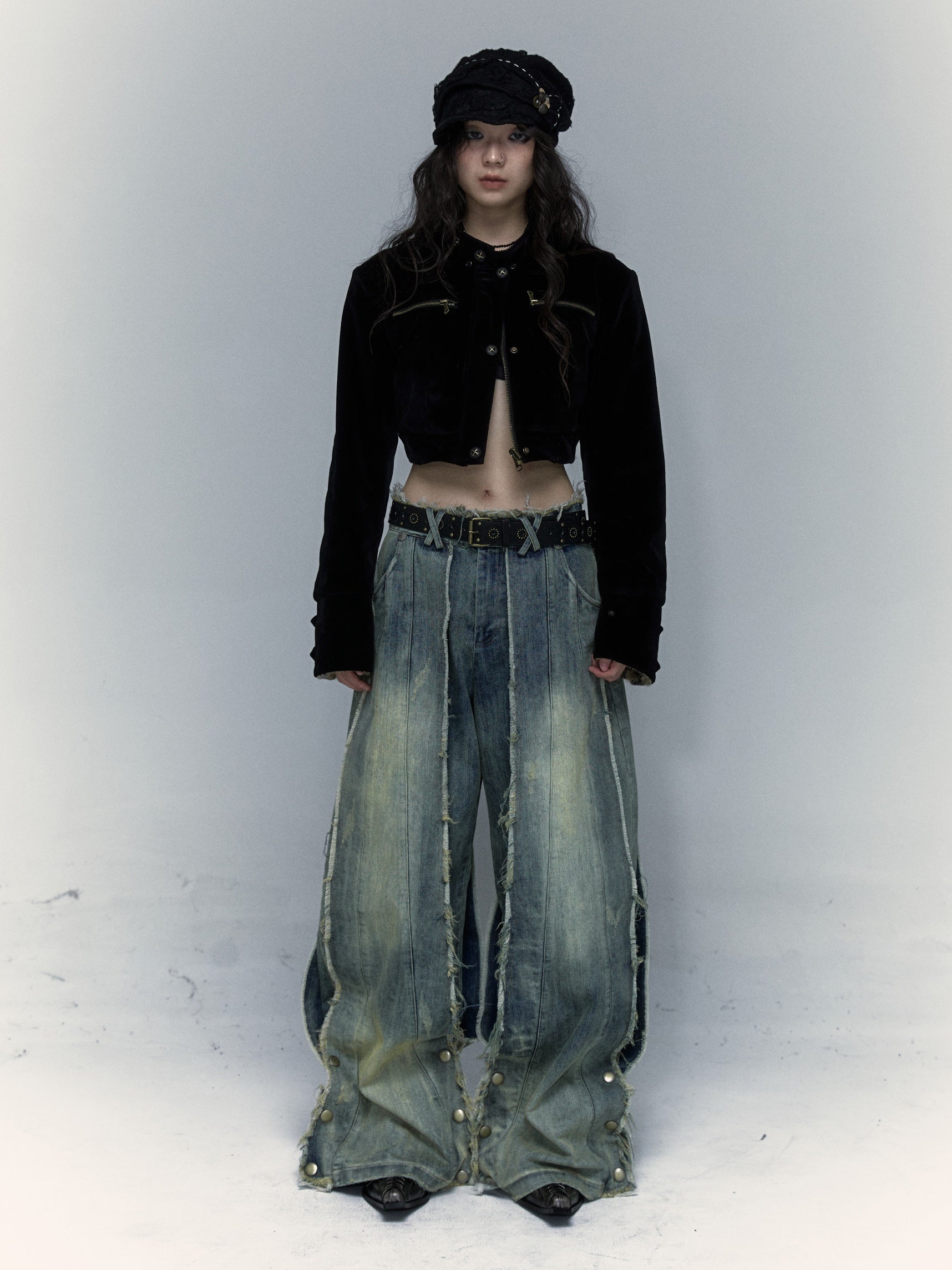 Washed Old Street Loose Wide Leg Jeans