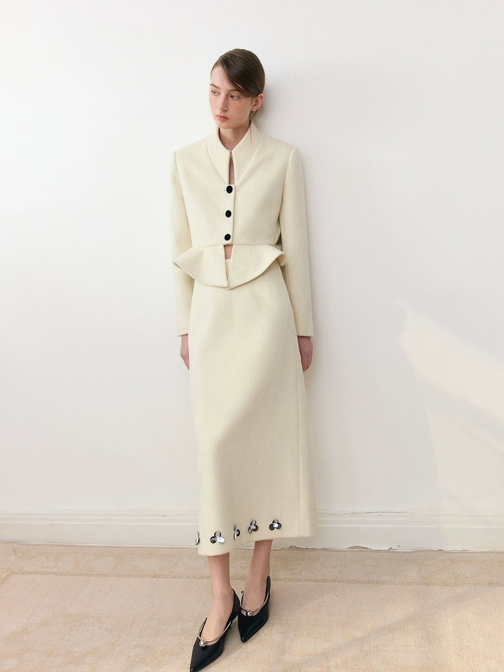 Dreidimensionale Blumenperlen gerade Rock