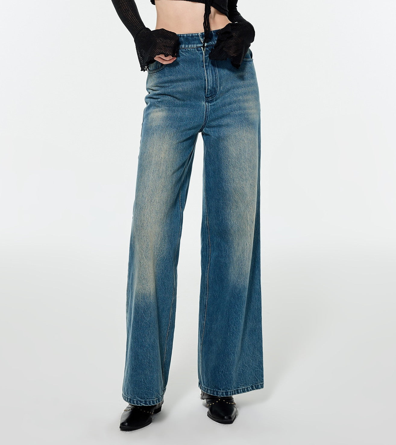 Strait Denim verblasste losen Weithäusern