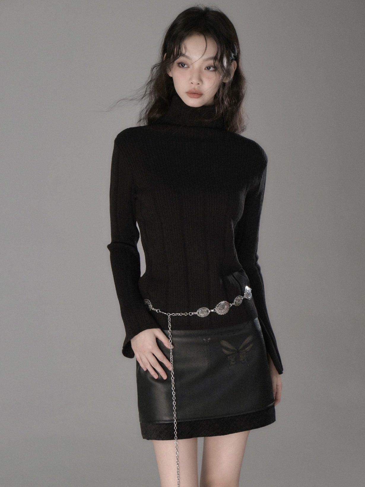 Hochkragen -Strickpullover