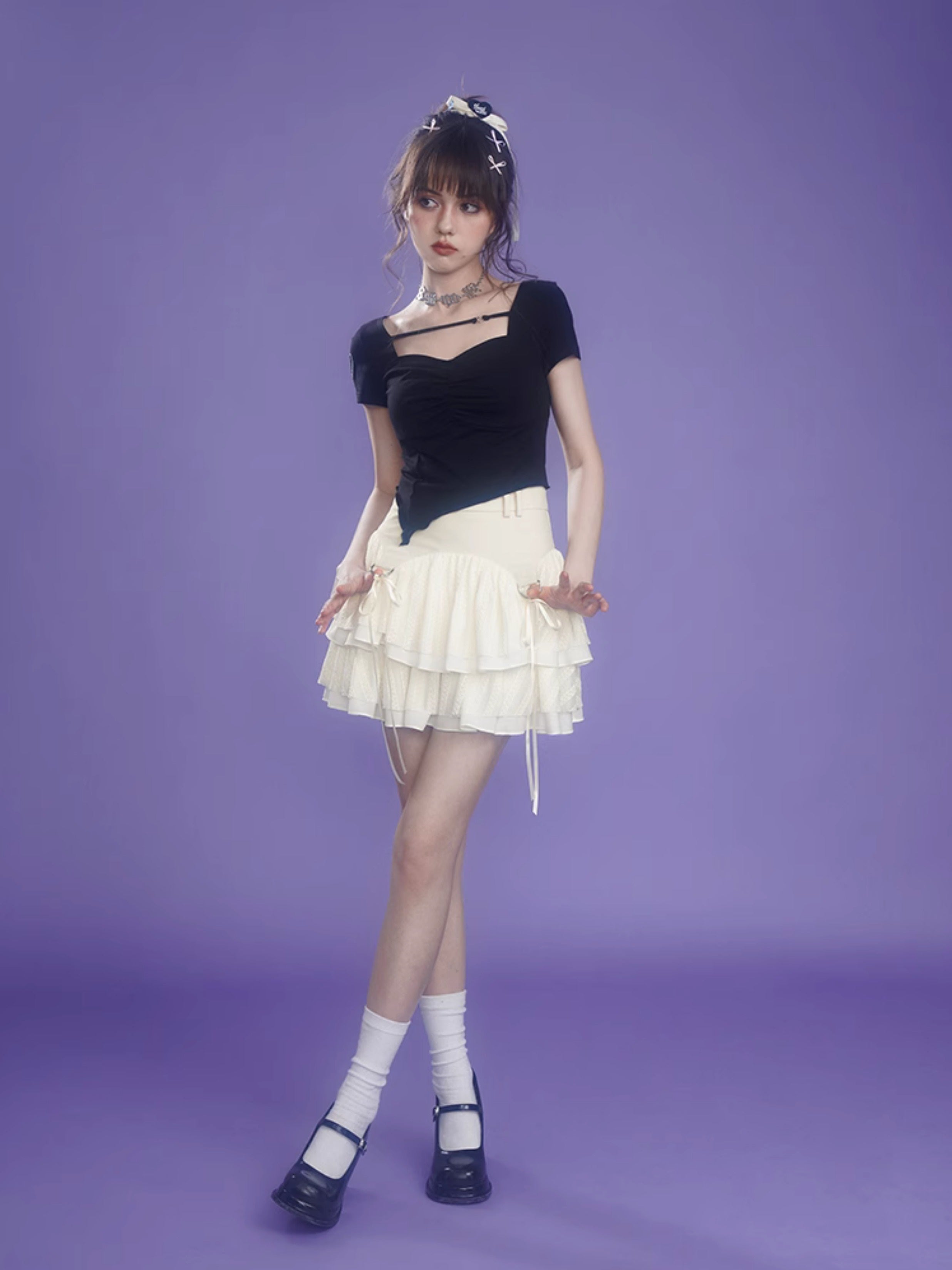 Jupe à gâteau courte à lanière