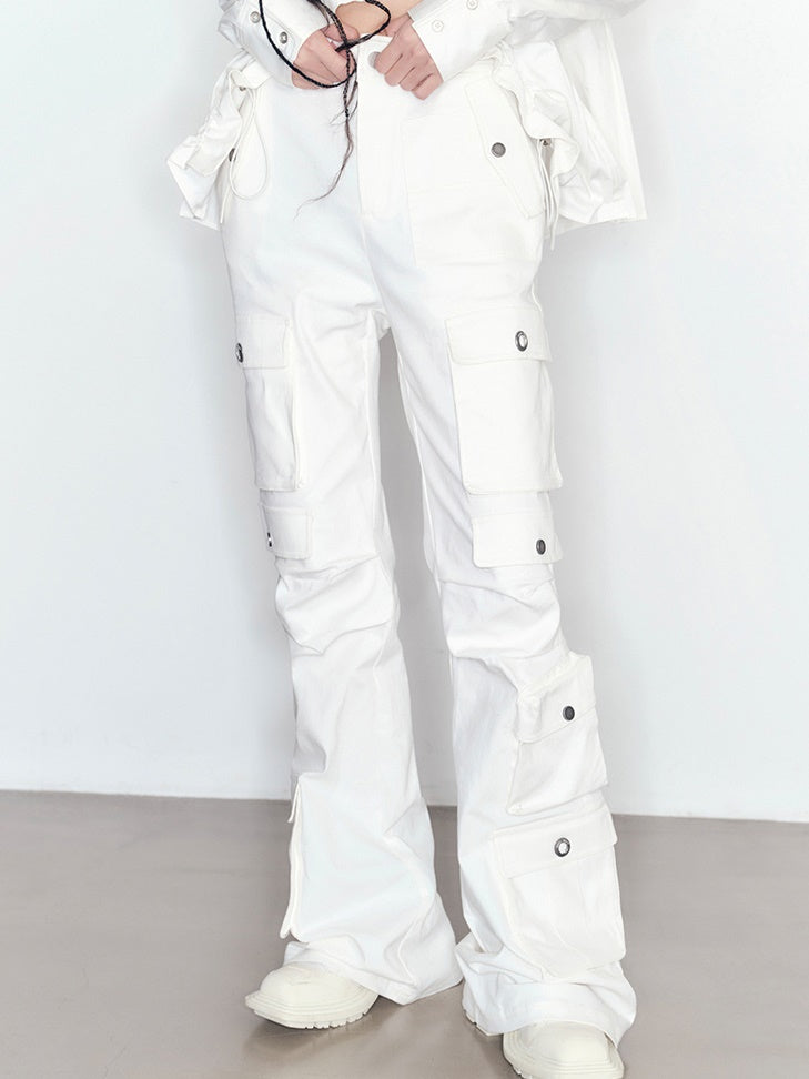 Elastic Lace Work Casual Pants