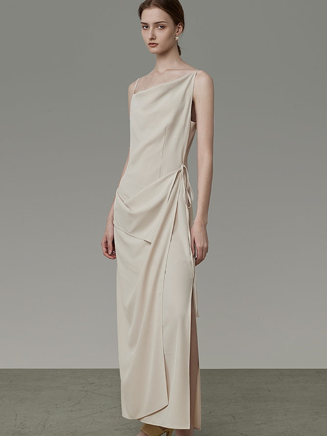 Seitenschlitz unregelmäßiges Hosenteilkleid