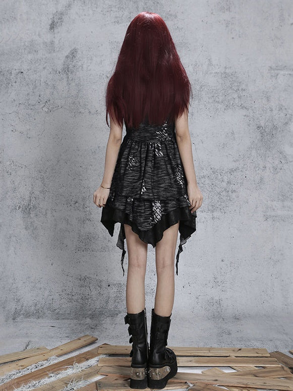 IRREGULAR HEM SLING PUNK ONE-PIECE