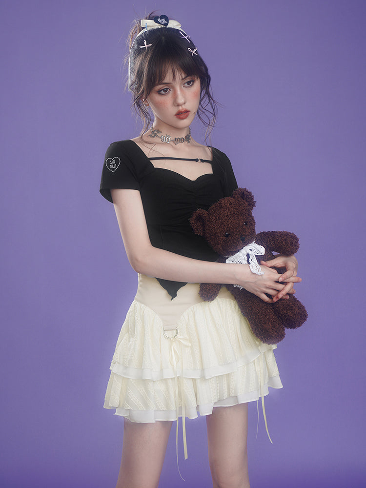 Jupe à gâteau courte à lanière