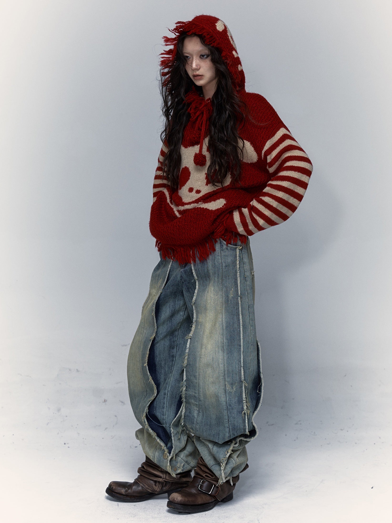 Washed Old Street Loose Wide Leg Jeans