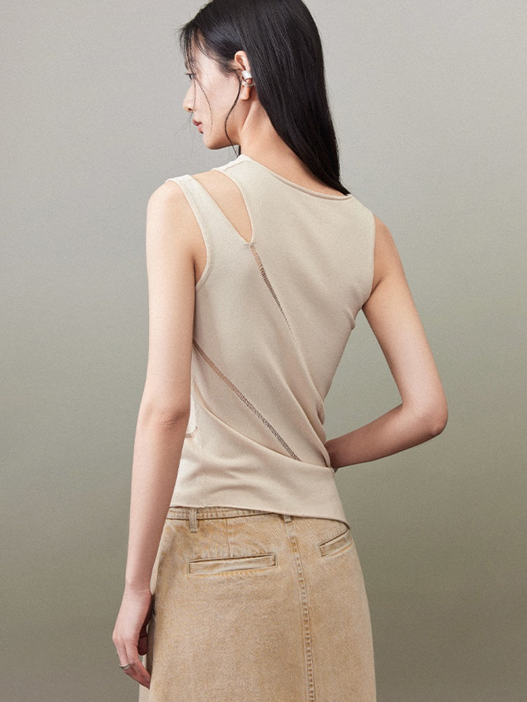 Streamline Irregular Knitted Sleeveless Top