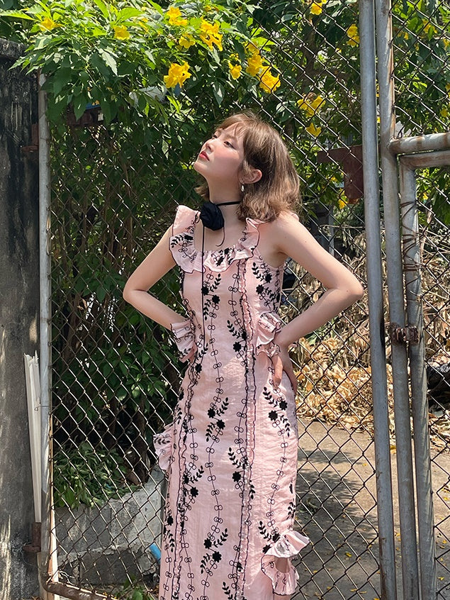 Hohle Rüschenhülsenkleid