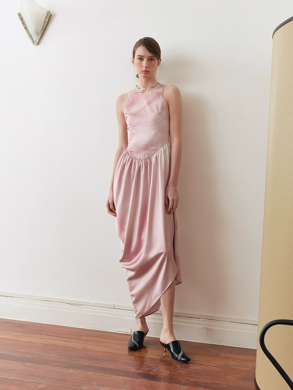 Mudged Print Dreimetrie Rückenfreies Kleid Kleid