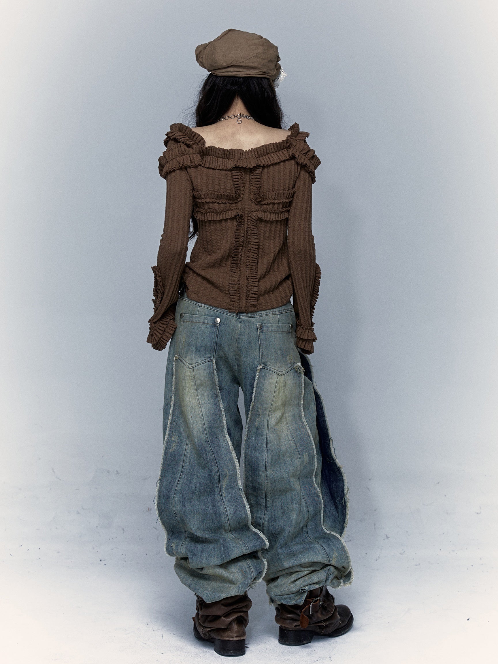 Washed Old Street Loose Wide Leg Jeans