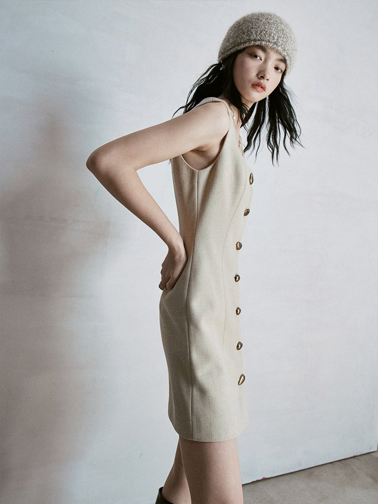 Tweed U-Neck Sleeveless One-piece