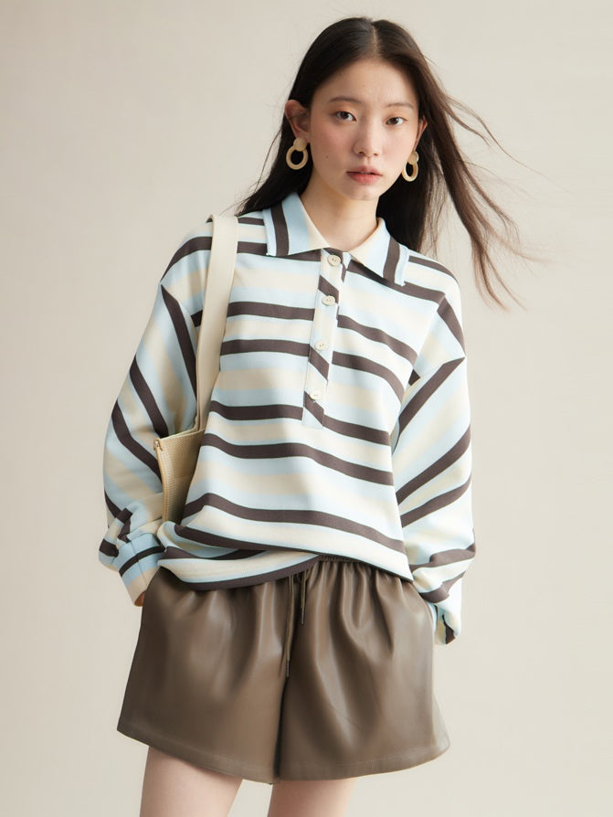 Lose Casual PU Leder Short Hosen