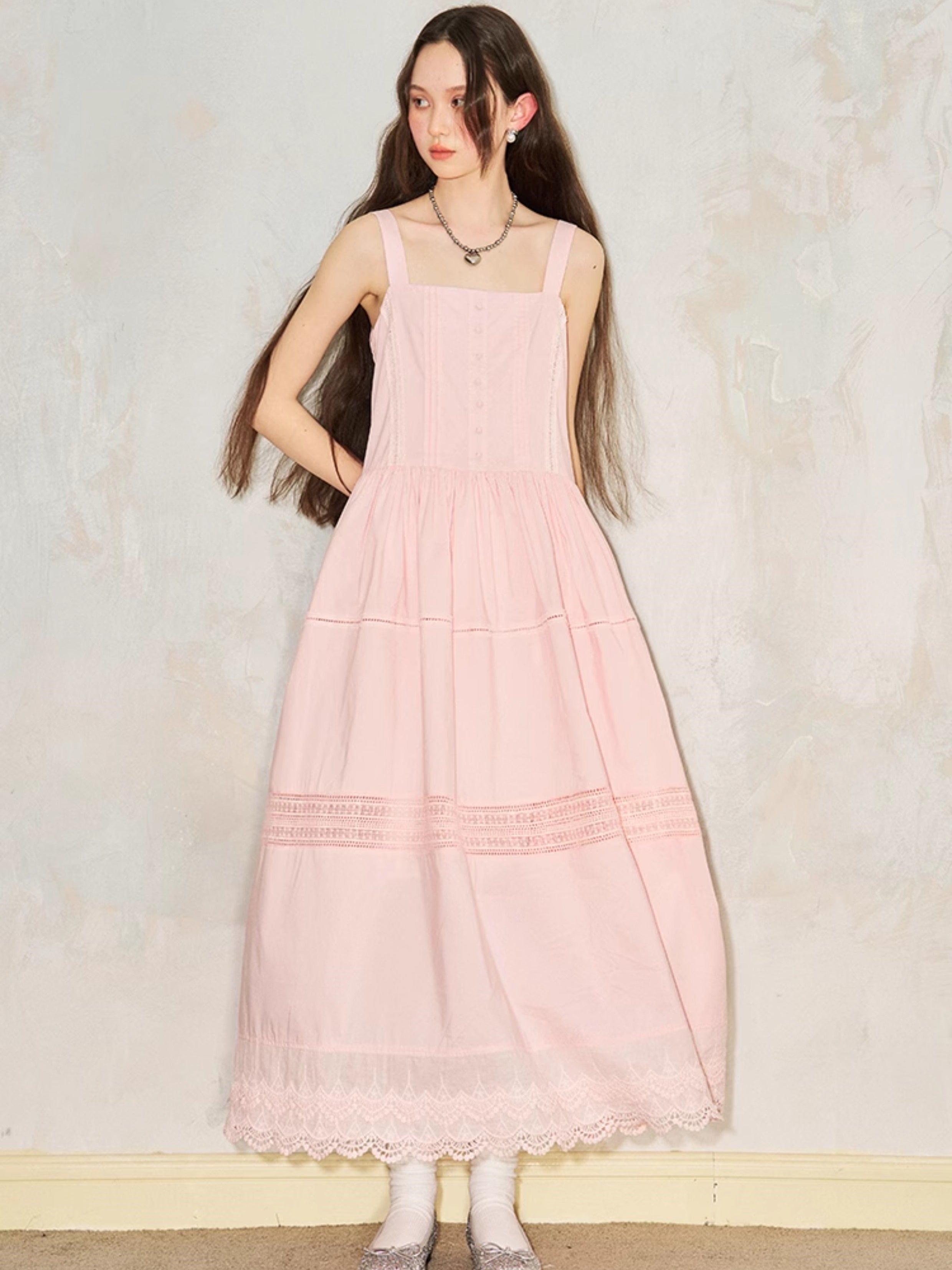 Lace Splicing Suspender One-piece