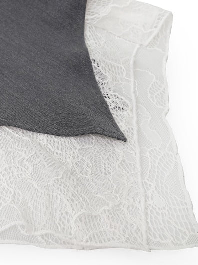 가짜 레이어 층 불규칙한 밑단 레이스 업 드레스