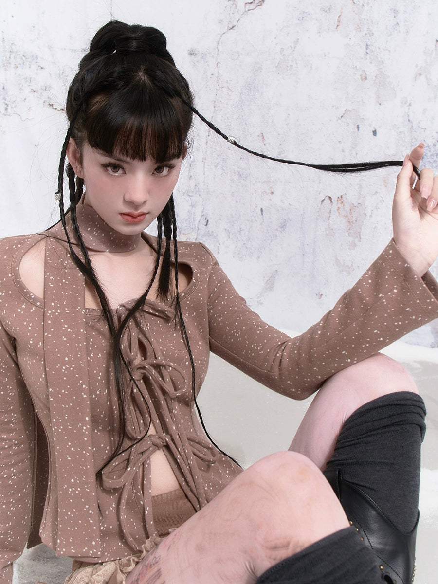 Dot -Gurt -Design -Bottoming -Strickjacke
