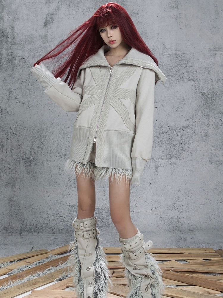 LOOSE STREET HIGH-NECK ZIP-UP JACKET
