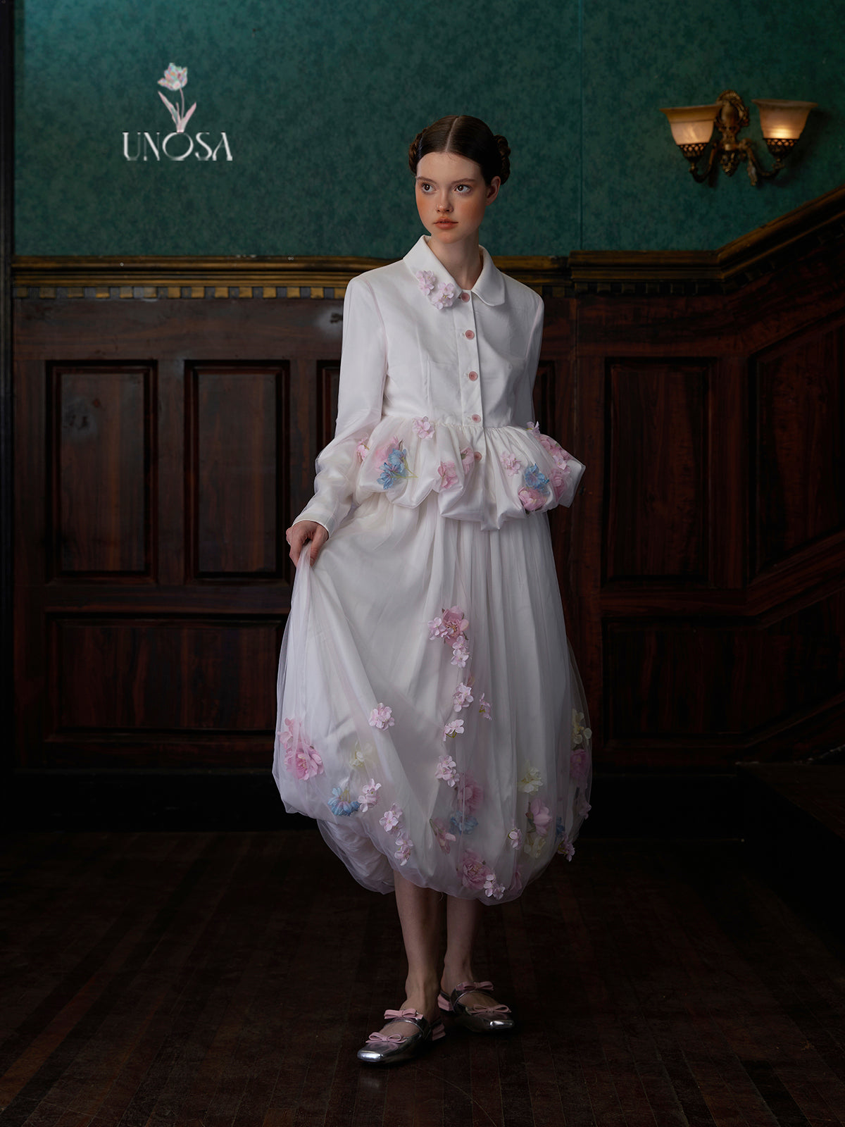 Mesh Double-layer Bud Jacket & Skirt