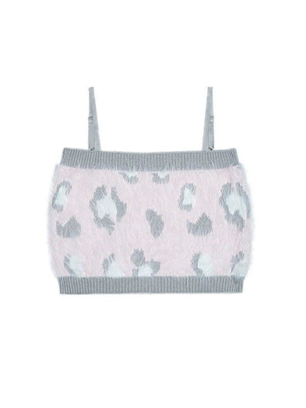 Leopard Knitted Camisole & Cardigan