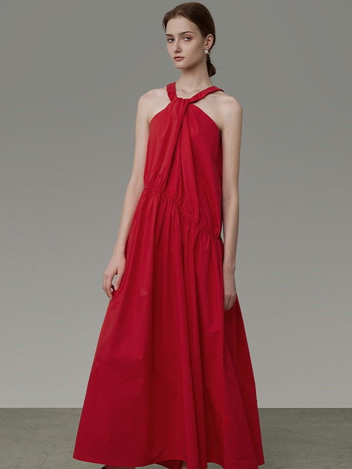 Hanging Neck Large Swing Dress