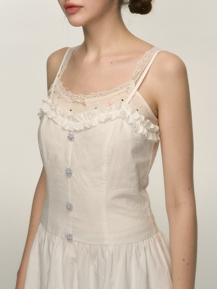 Ruffled Tiered Suspender One-piece