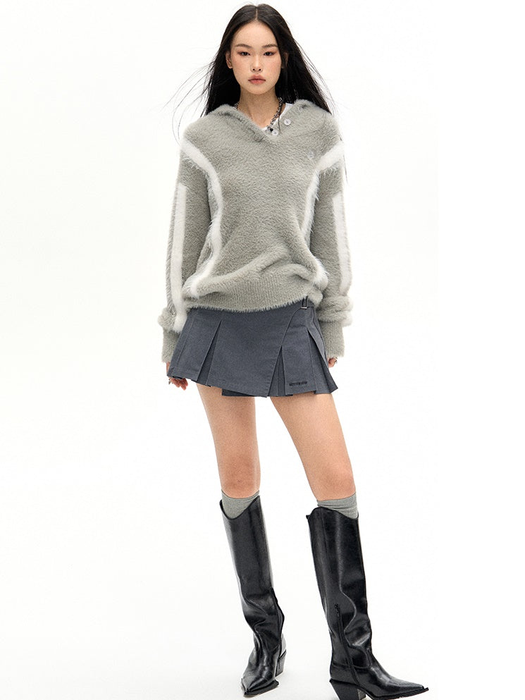 Pull à revers de conception en ligne lâche