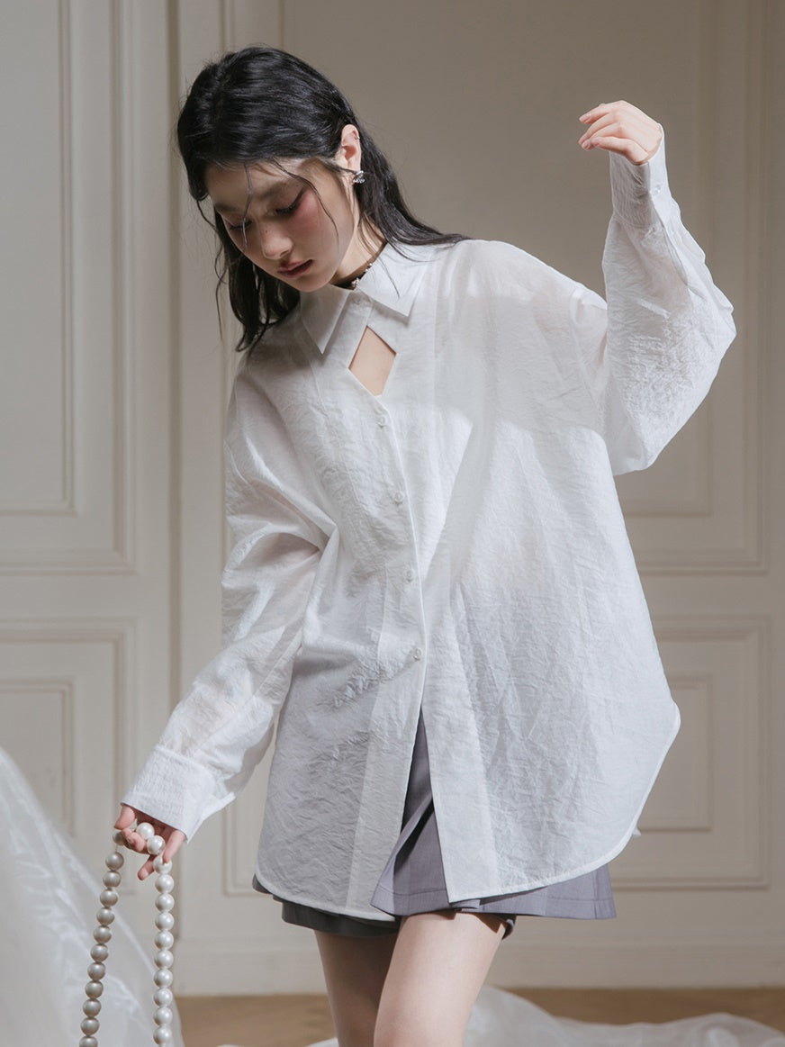 Cut-out Design Sun Protection Shirt