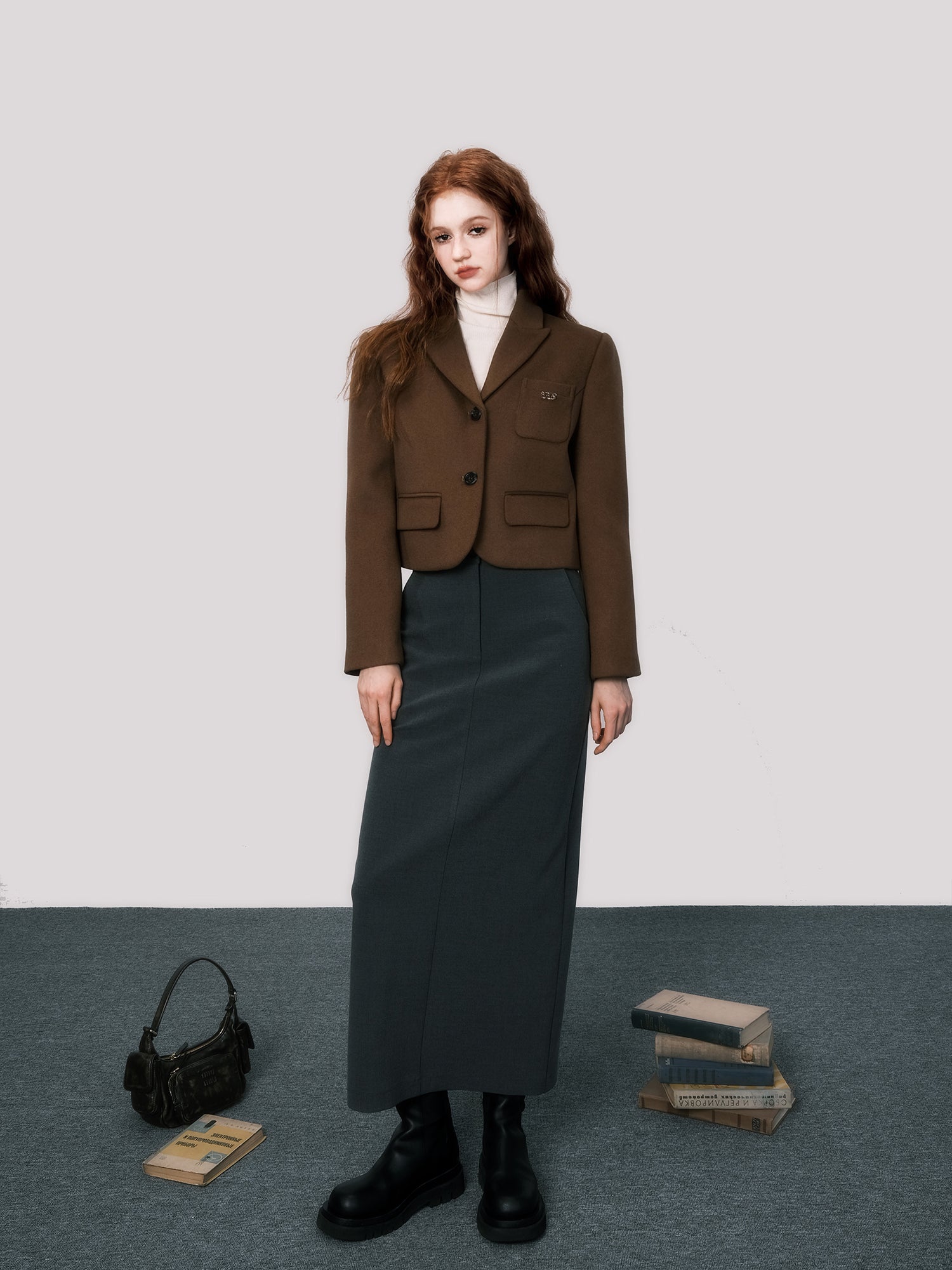 Wool Blend Short Single Jacket