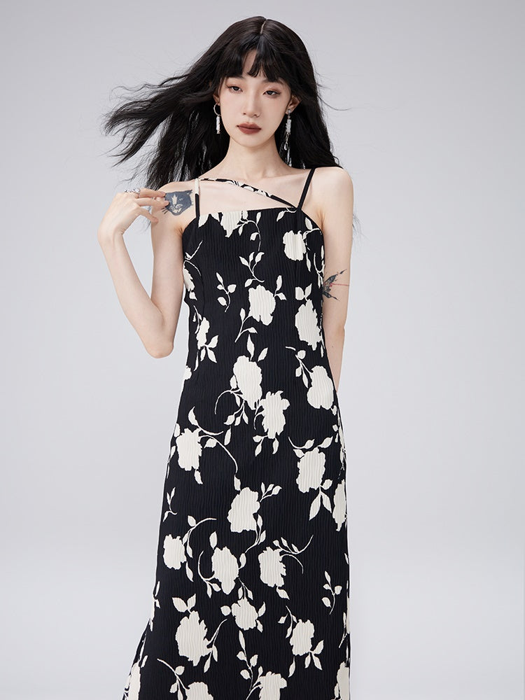 Flowers into Painting Suspender One-piece
