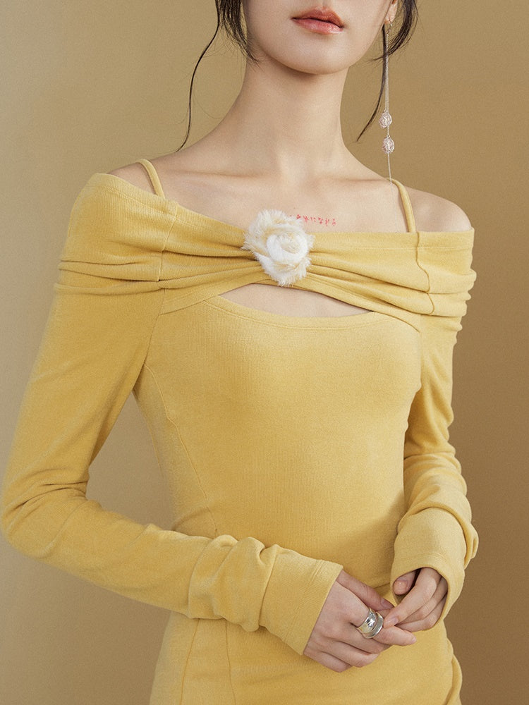 One-Shoulder Longärmed