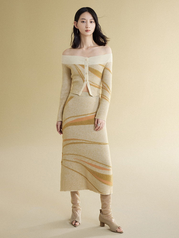 Split Sense Straight Knitted Skirt