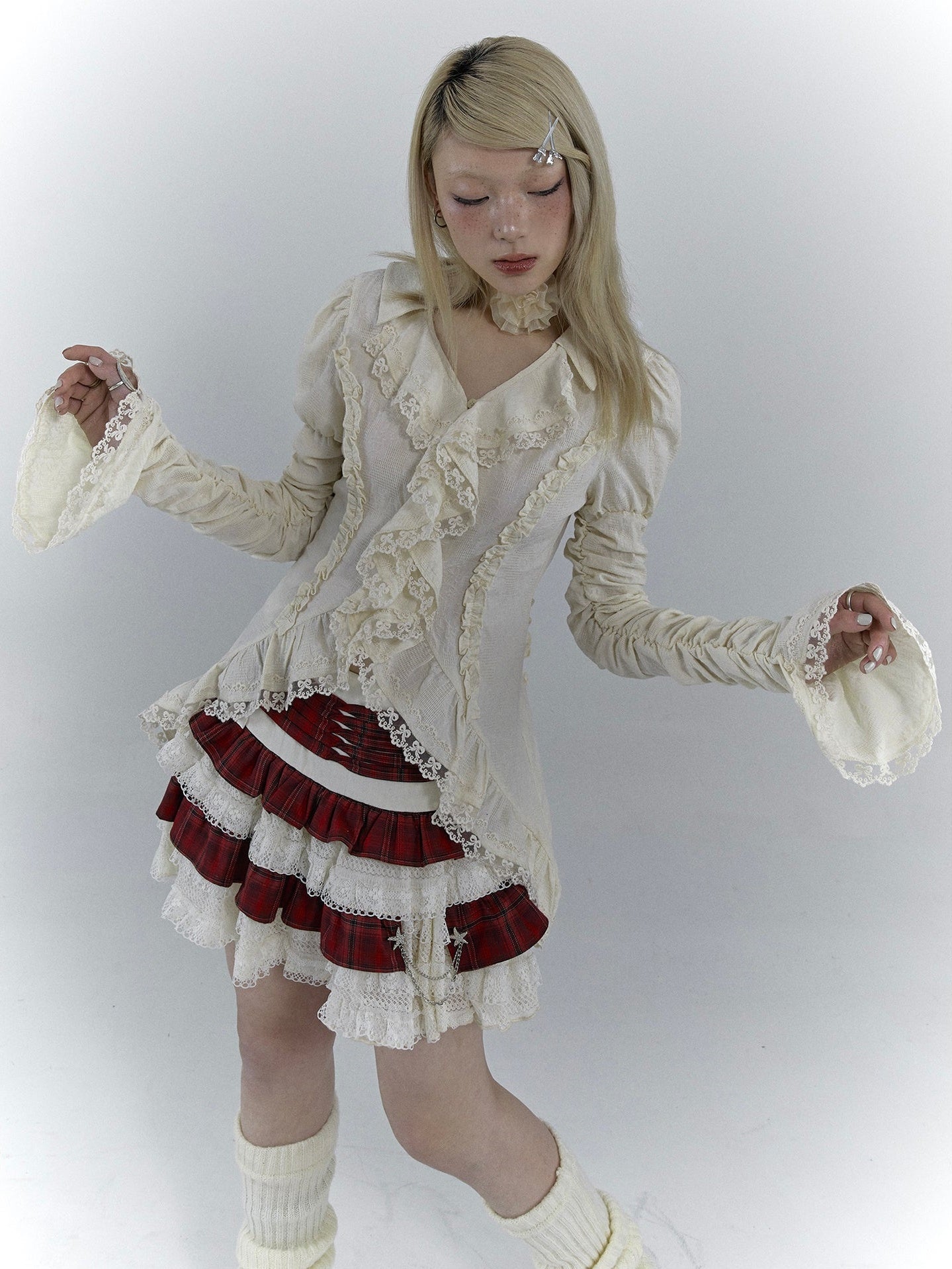 Trompetenhülle Shirted Frill Shirt