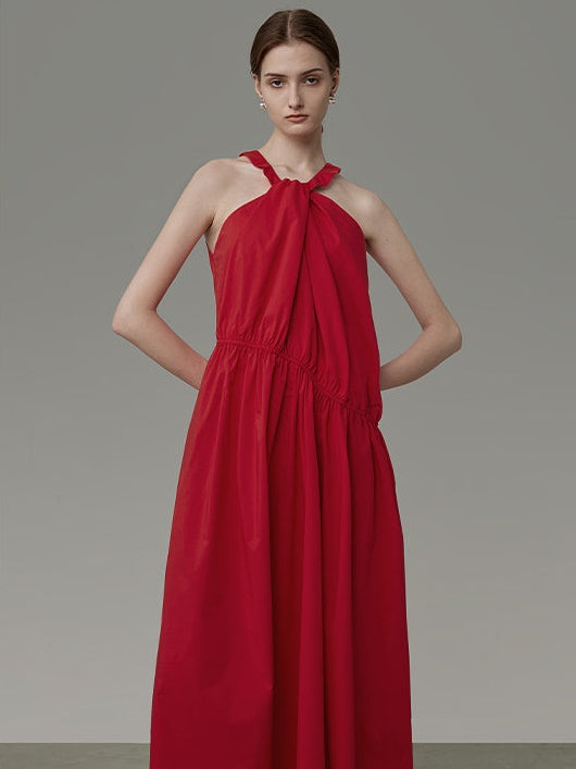 Hanging Neck Large Swing Dress