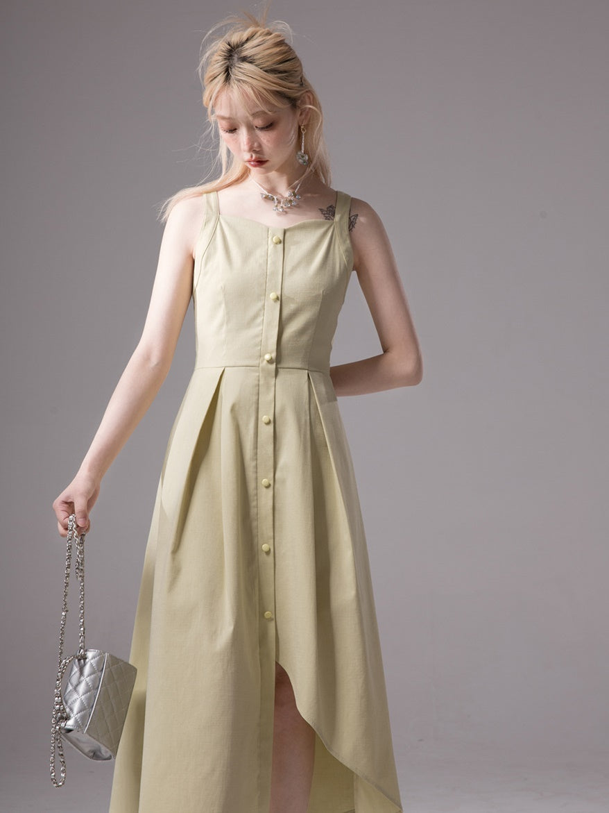 Mesh Sheer Top & Irregular Hem Sundress One-piece Set-up