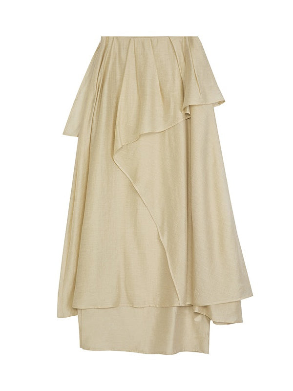 Asymmetry Frill A-Line Camisole & Irregular Skirt