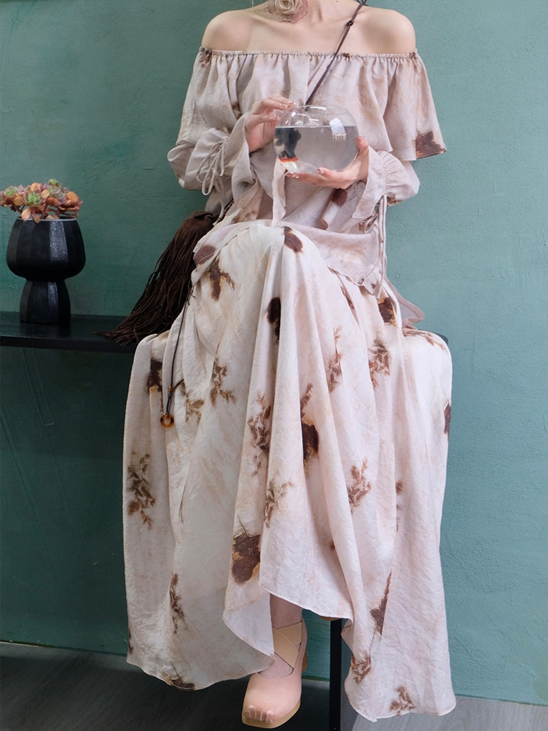 Tie-dye Style Long Gather Skirt
