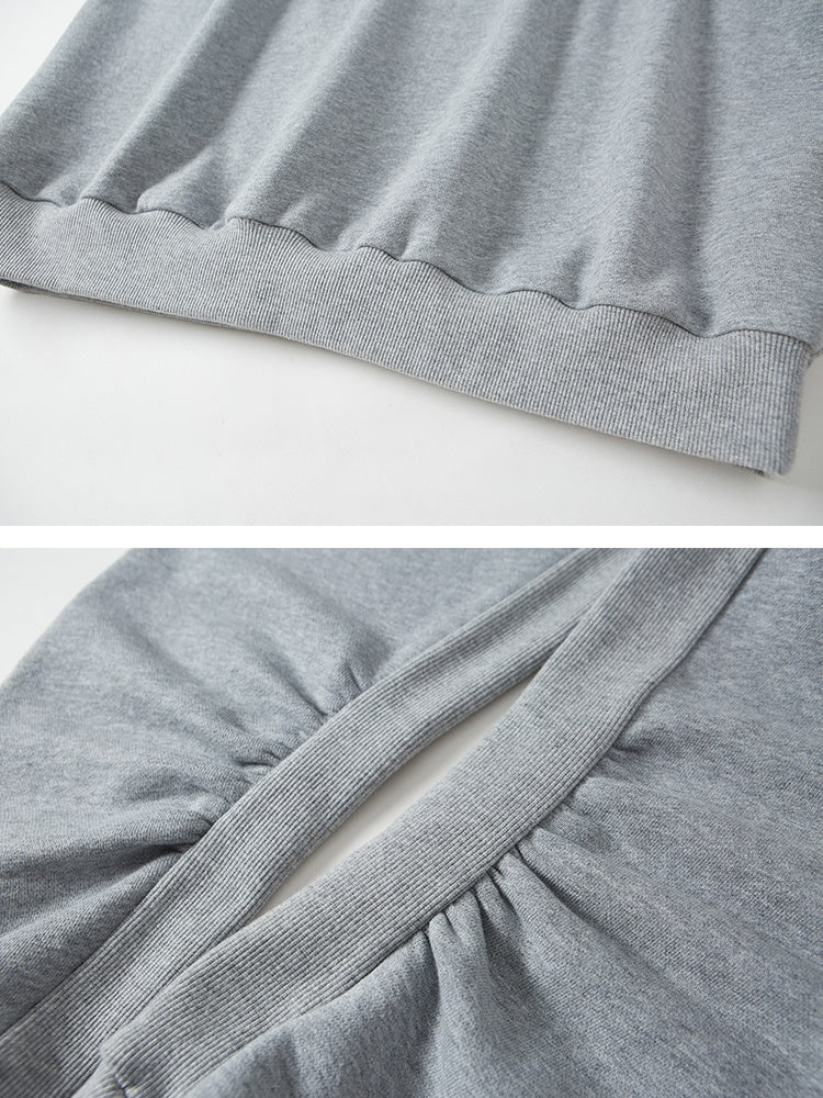Emboss Ribbon Sweat & Short Skirt