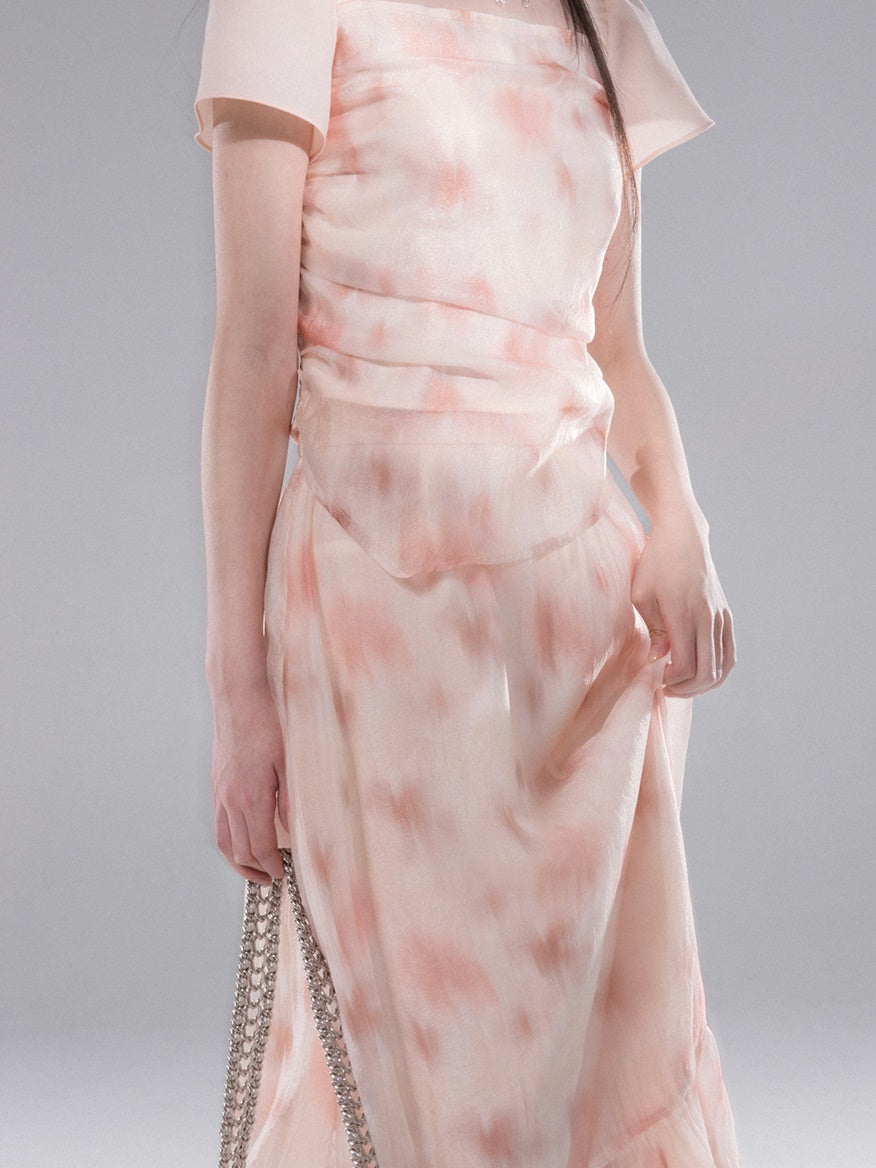 Top de gaze maca et configuration de la jupe de volants de commutation