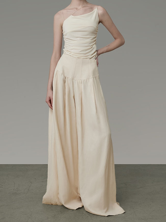 Wide-leg Loose Drape Pleated Pants