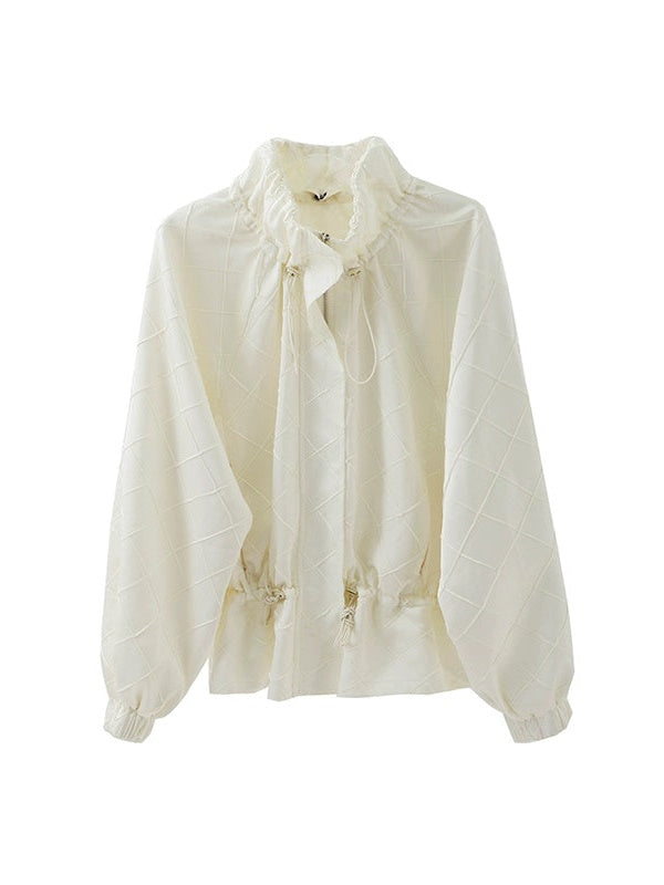 Light Sporty Rhombus Design Short Windbreaker