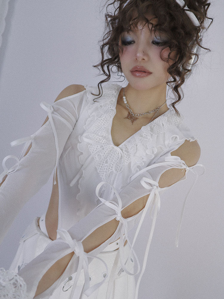 Ribbon Lace Sexy Sweet Body-Suit