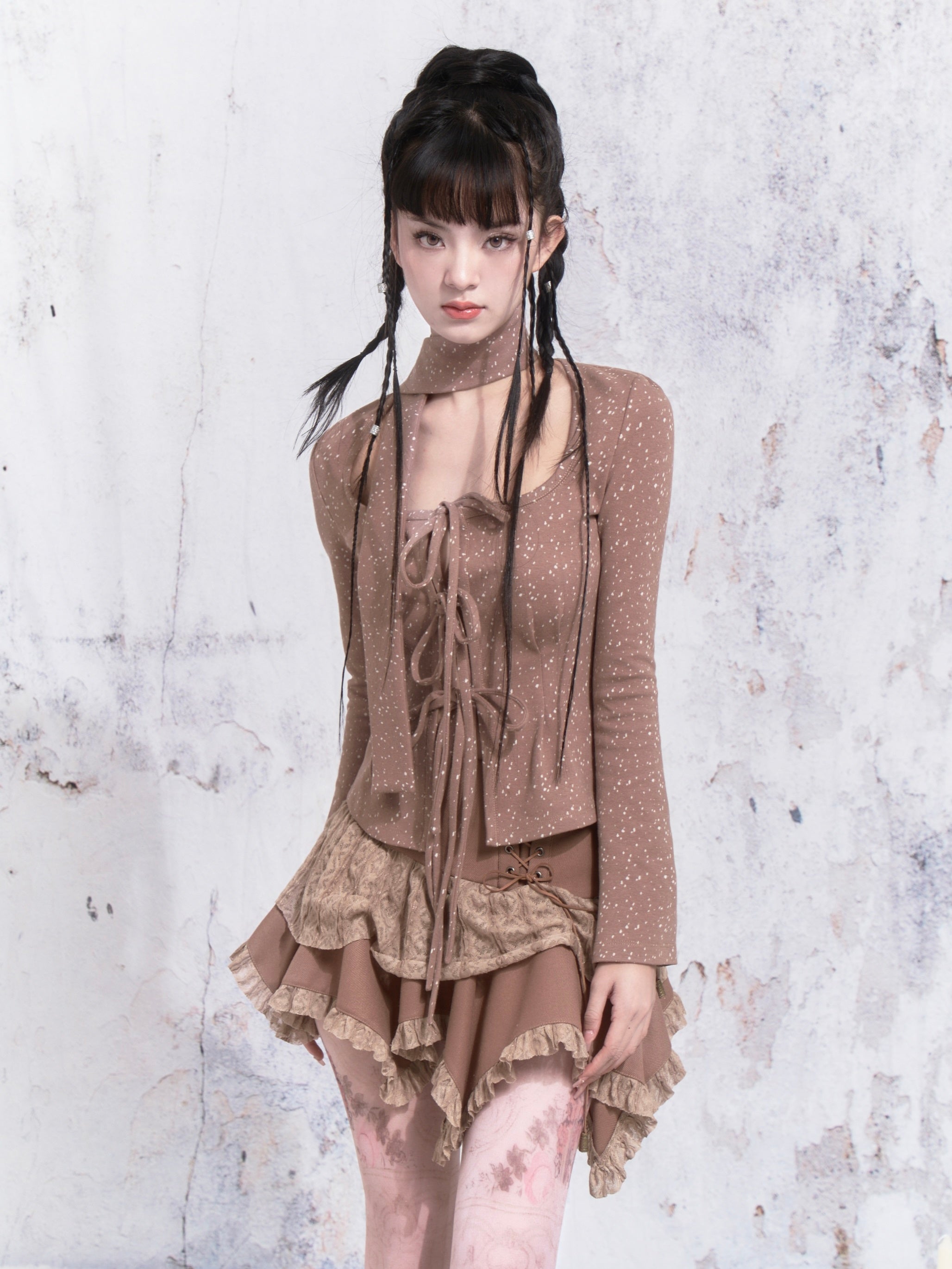 Dot -Gurt -Design -Bottoming -Strickjacke