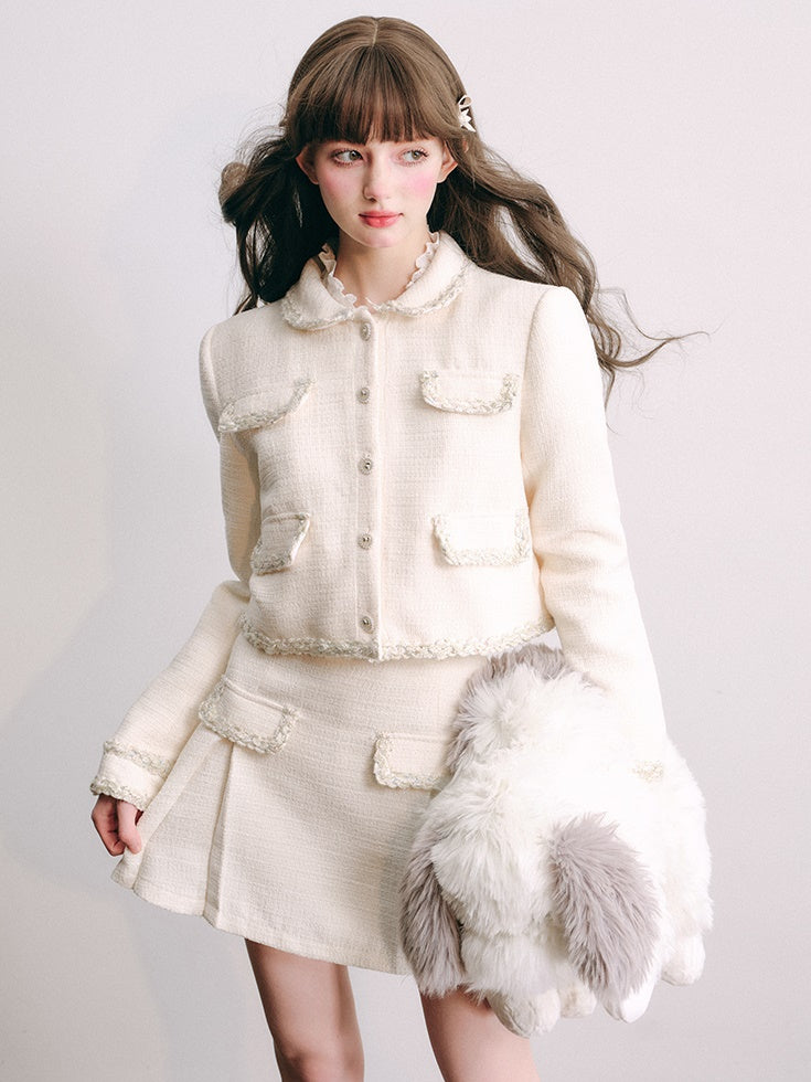 Tweed Taste Elegant Jacket & A-Line Skirt