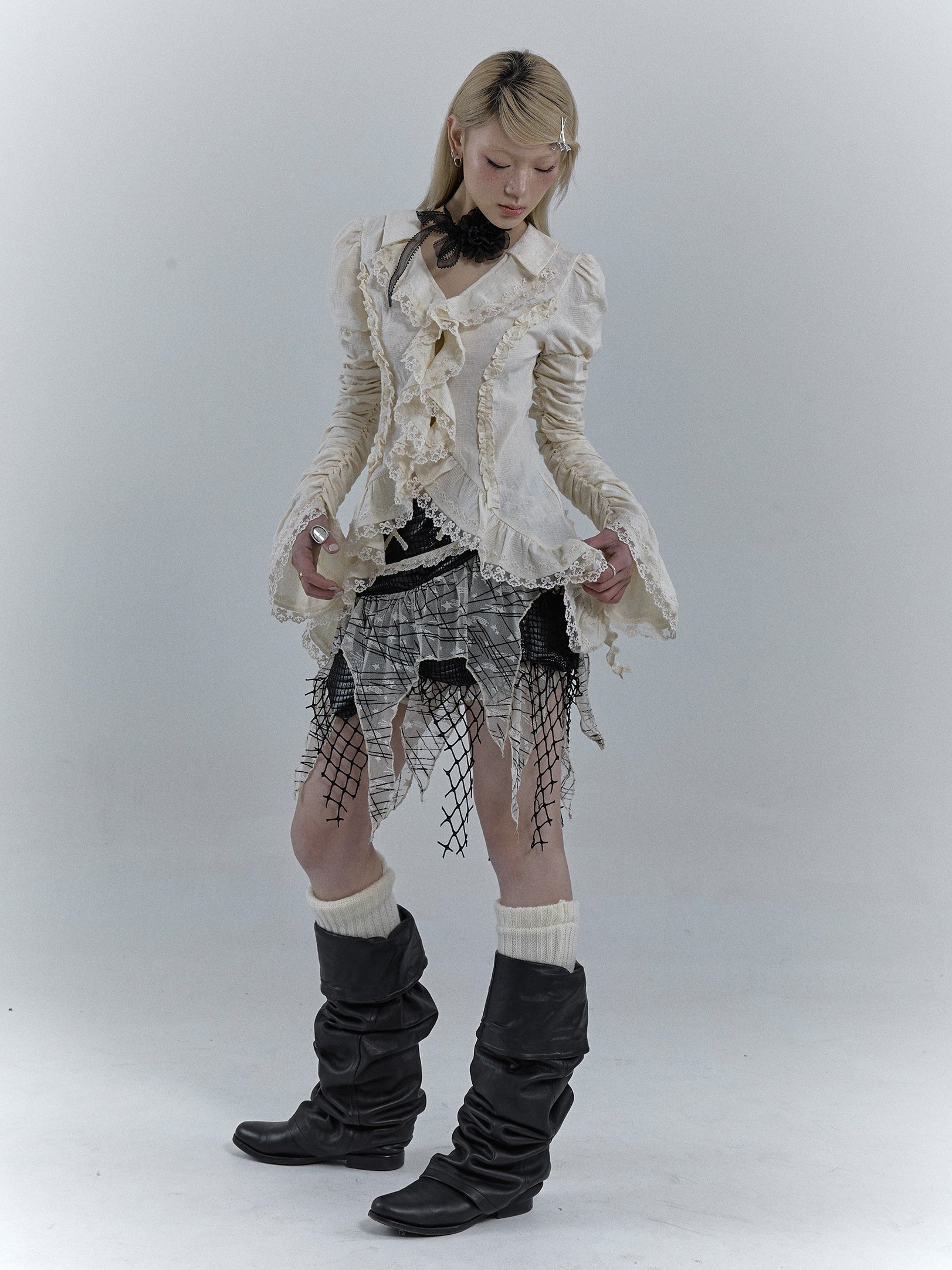 Trompetenhülle Shirted Frill Shirt