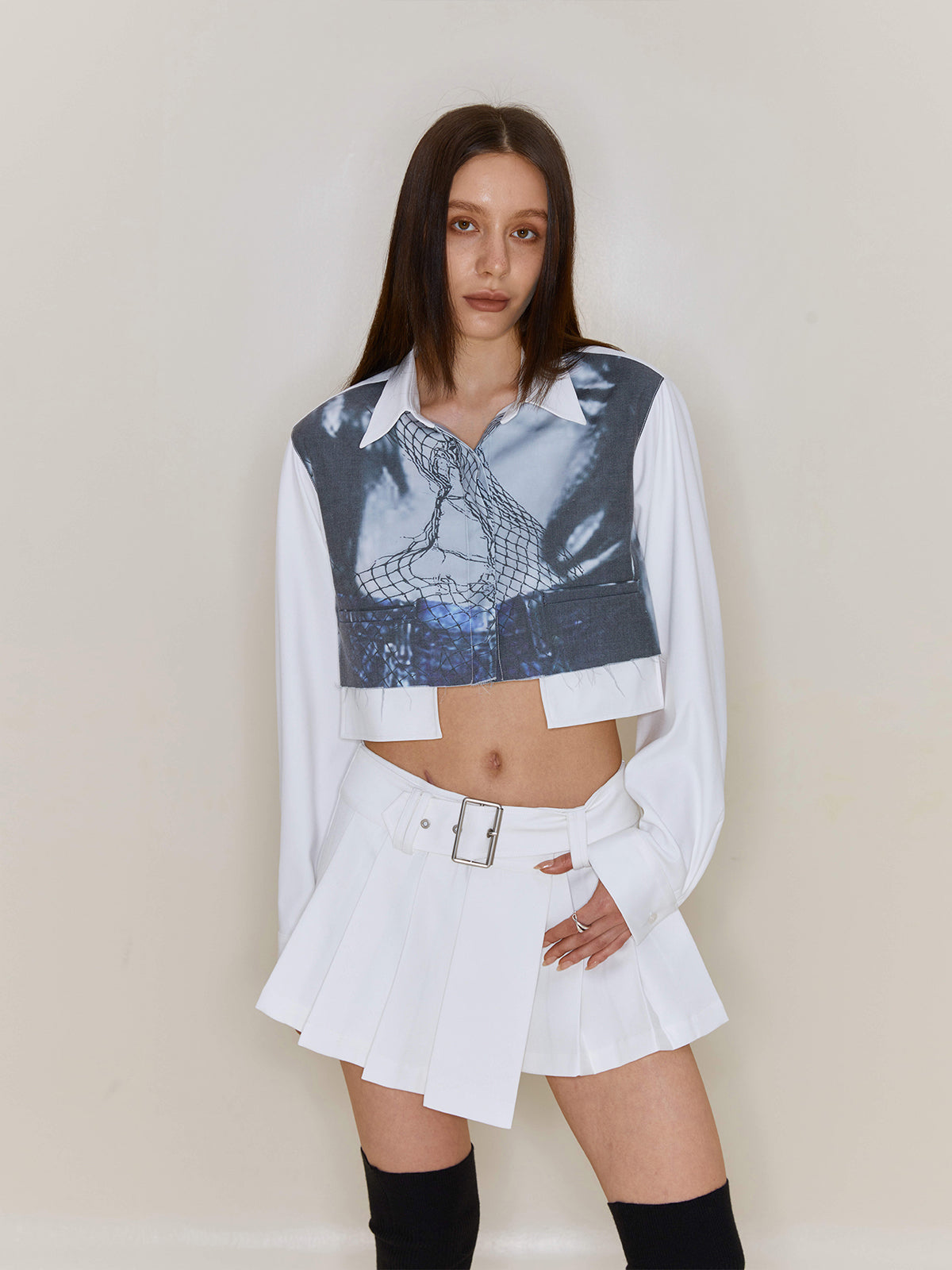 주름진 미니 컬로트