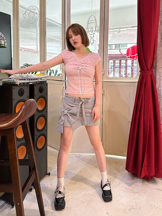 Nischen -Bowknot -Minirock