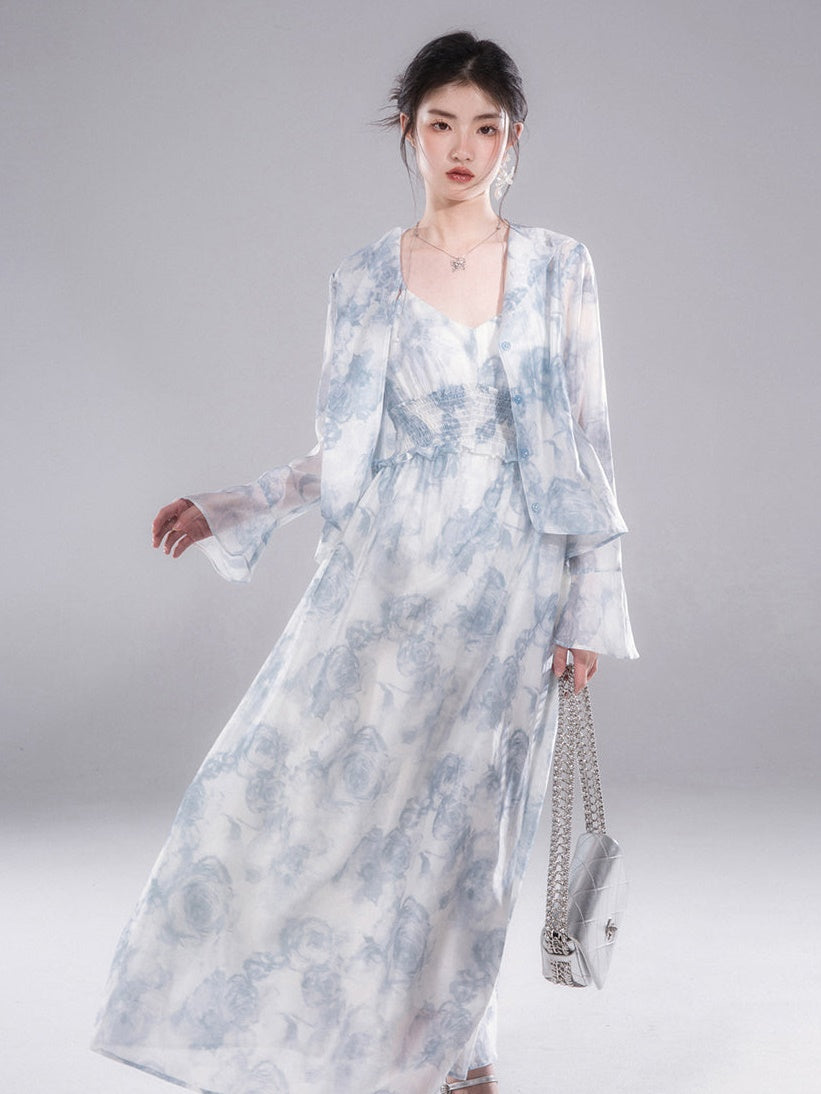 Blumendruck-Hemd & Hosentender langes Einteilungsaufbau